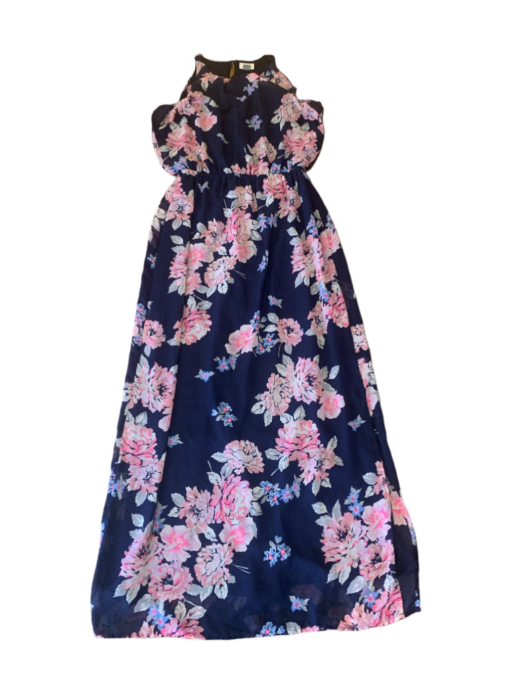 Old Navy Dress Medium Navy with Pink Floral Maxi